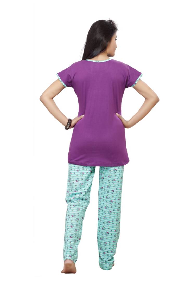Purple Cotton Nightwear Sets VASUDEV 2574586