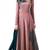 Dark onion pink georgette embroidered  semi stitched salwar with dupatta