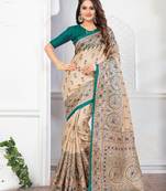 multicolor plain khadi saree with blouse