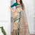 multicolor plain khadi saree with blouse