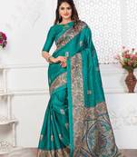multicolor plain khadi saree with blouse