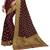 Brown woven chiffon saree with blouse