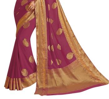 Purple woven  saree with blouse 2