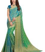 Green Woven Chiffon Saree With Blouse