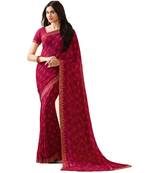 Pink Printed Georgette Saree With Blouse
