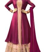 Pink resham embroidery georgette salwar