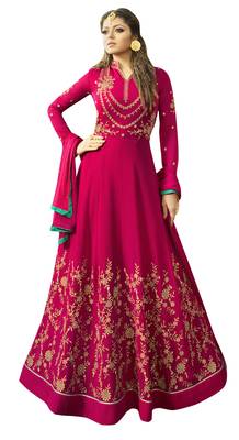 Magenta resham embroidery georgette salwar 1