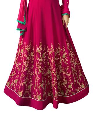 Magenta resham embroidery georgette salwar 3
