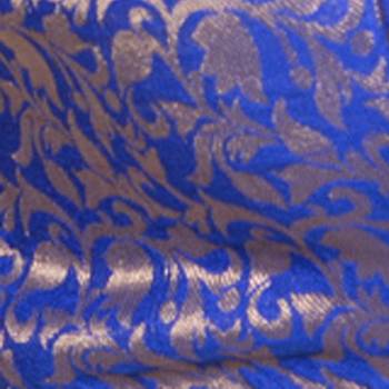 Designer Royal Blue Brocade Padded Readymade Saree Blouse 5