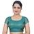 Rama Green Brocade Wedding Wear Padded Readymade Saree Blouse