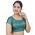 Rama Green Brocade Wedding Wear Padded Readymade Saree Blouse