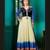 Ivory and blue designer georgette semi stitched anarkali suit