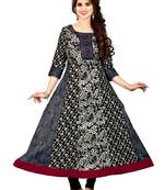 Black printed cotton cotton-kurtis
