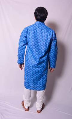 Blue And White Indo Western Kurta  Pajama 2
