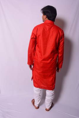 Red And White Indo Western Kurta  Pajama 2