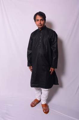 Black And White Indo Western Kurta  Pajama 1