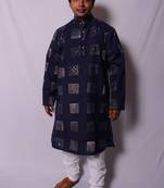 Blue And White Indo Western Kurta  Pajama