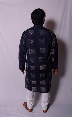Blue And White Indo Western Kurta  Pajama 2