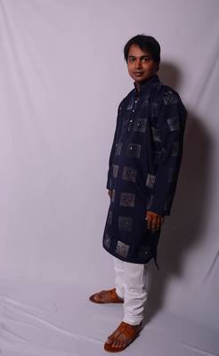 Blue And White Indo Western Kurta  Pajama 3