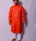 Orange And White Indo Western Kurta  Pajama