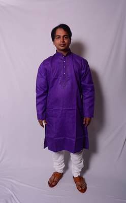 Purple And White Indo Western Kurta  Pajama 1