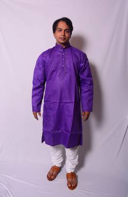 Purple And White Indo Western Kurta  Pajama 2