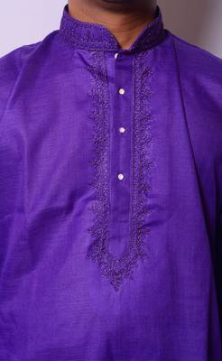 Purple And White Indo Western Kurta  Pajama 3