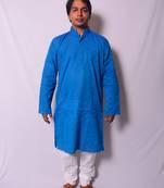 Blue And White Indo Western Kurta  Pajama