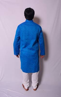 Blue And White Indo Western Kurta  Pajama 2