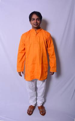 Yellow And White Indo Western Kurta  Pajama 1