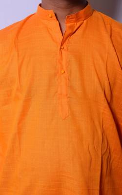 Yellow And White Indo Western Kurta  Pajama 3