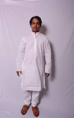White And White Indo Western Kurta  Pajama 1