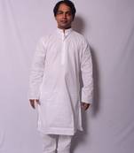White And White Indo Western Kurta  Pajama