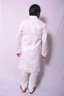 White And White Indo Western Kurta  Pajama 2