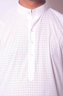 White And White Indo Western Kurta  Pajama 3
