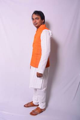 White And White Indo Western Kurta  Pajama With Jacket 3