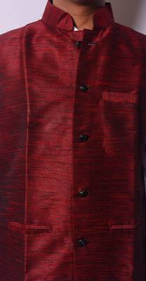 White And White Indo Western Kurta  Pajama With Jacket 2