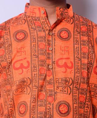 Orange And White Indo Western Kurta  Pajama 2