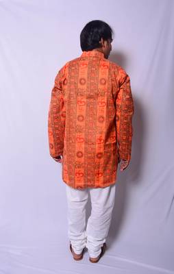 Orange And White Indo Western Kurta  Pajama 3
