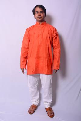 Orange And White Indo Western Kurta  Pajama 1