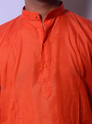 Orange And White Indo Western Kurta  Pajama 3