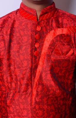 Red And Gold Indo Western Kurta  Pajama 2