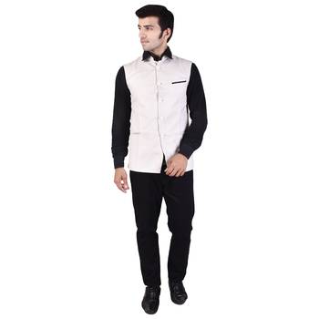 White Cotton Poly Modi Jacket 1