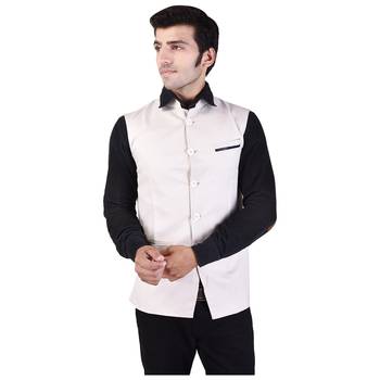 White Cotton Poly Modi Jacket 2