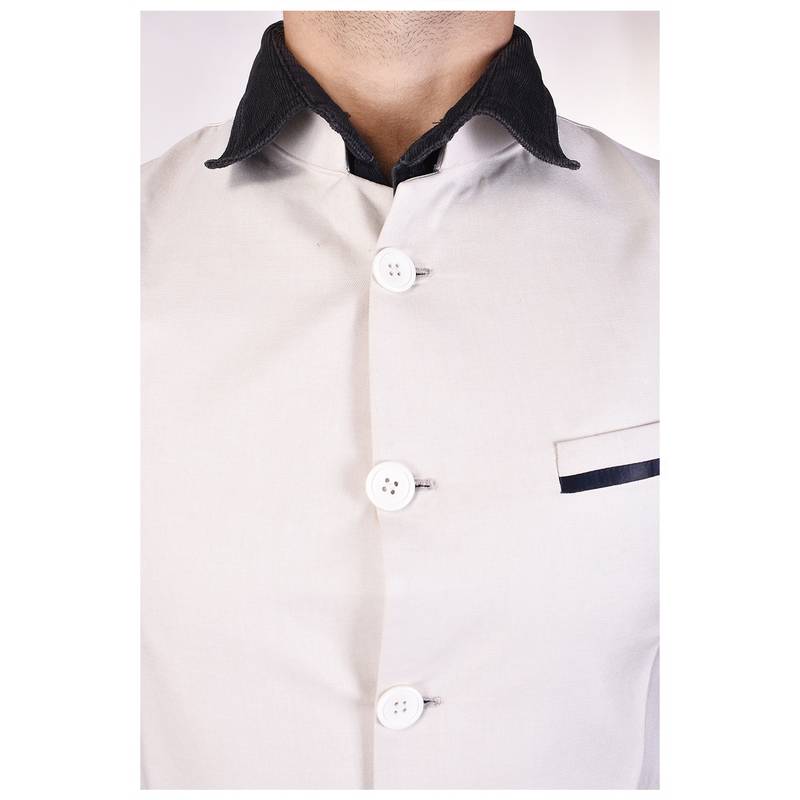 White Cotton Poly Modi Jacket