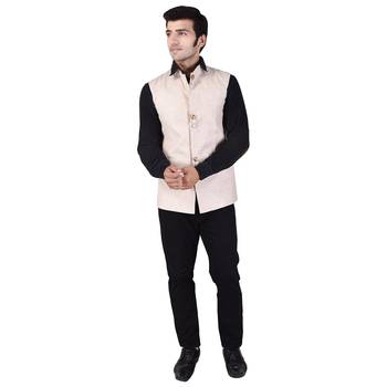 Beige Cotton Linen Modi Jacket 1