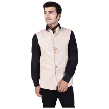 Beige Cotton Linen Modi Jacket 2