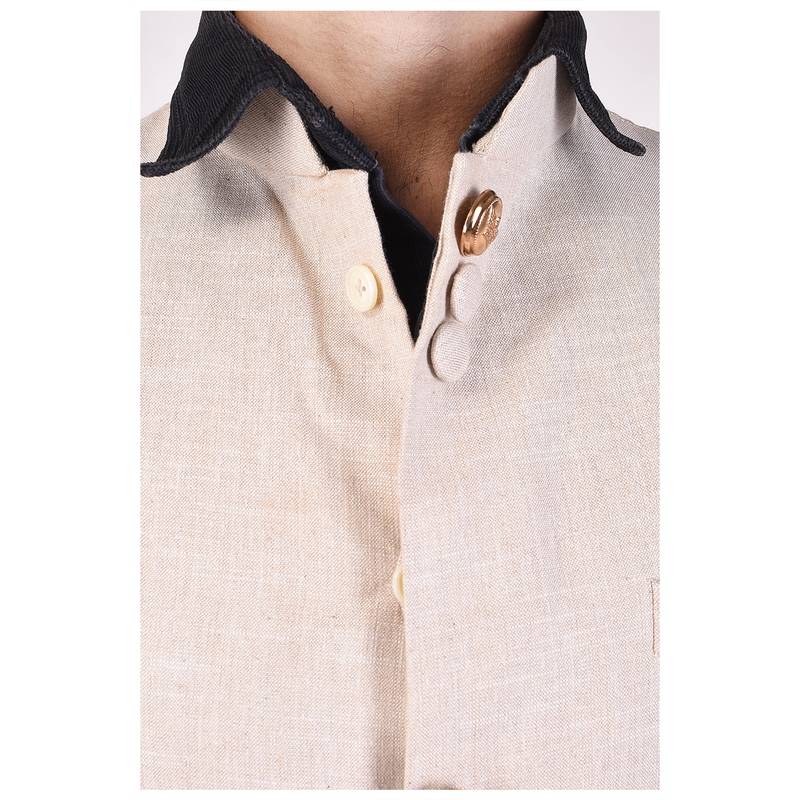 Beige Cotton Linen Modi Jacket