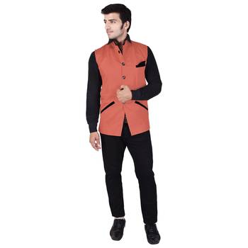 Orange Cotton  Modi Jacket 1