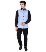 Blue Cotton Poly  Modi Jacket